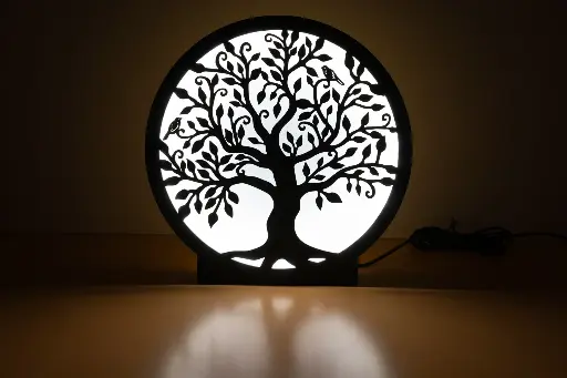 [3DP_LED_RELIEF_ARBRE_VIE_OISEAU] Lampe Paris by night