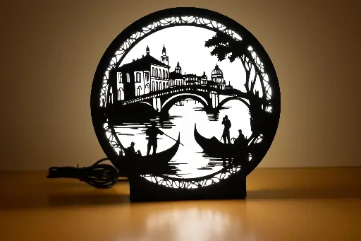 [3DP_LED_RELIEF_VENICE0] Lampe led Venise