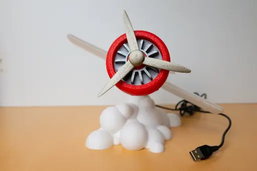 [3DP_LED_MOD_AVION_TRANSL_ICEBLUE] Lampe avion translucide - led cyan